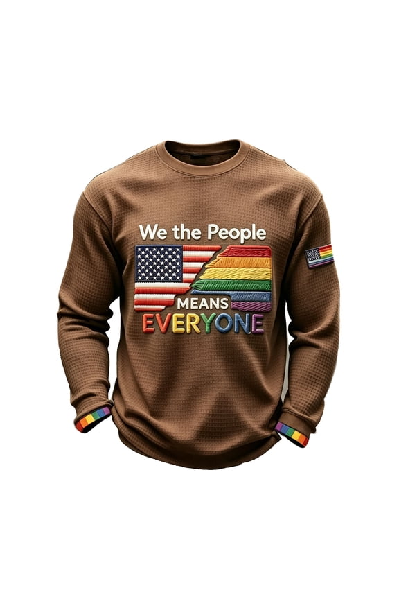We the People Means Everyone Shirt Us Constitution Pride Have Had Enough T-Shirt Lesbian Ally Human Equality Shirt Comfortable Casual Long Sleeves Crew Neck Tops Brown 2XL