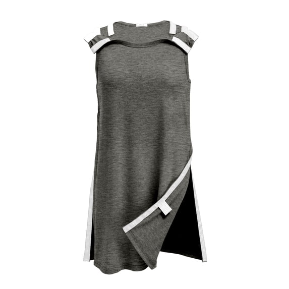 BOMYJESK Shoulder Surgery Shirts for Women Recovery Tear Away Full Open Side Snap Chemo Dress Tank Rotator Cuff Adaptive Snap-Access Clothing Light Gray S