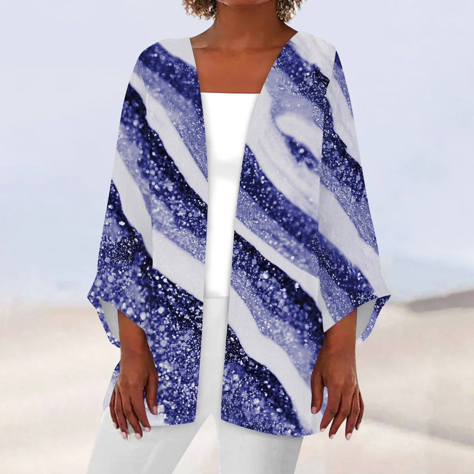 BOMYJESK Shrugs for Women Plus Size 3/4 Sleeve Cardigans for Women