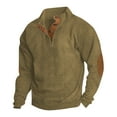 BOMYJESK Sweatshirts for Men Corduroy with Elbow Patches Button Up