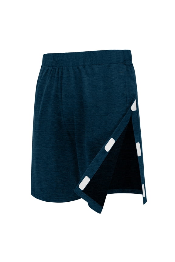 Unisex Tear Away Shorts Side Open Recovery Post Surgery Breakaway Short Magic Tape Adaptive Shorts Dark Blue L