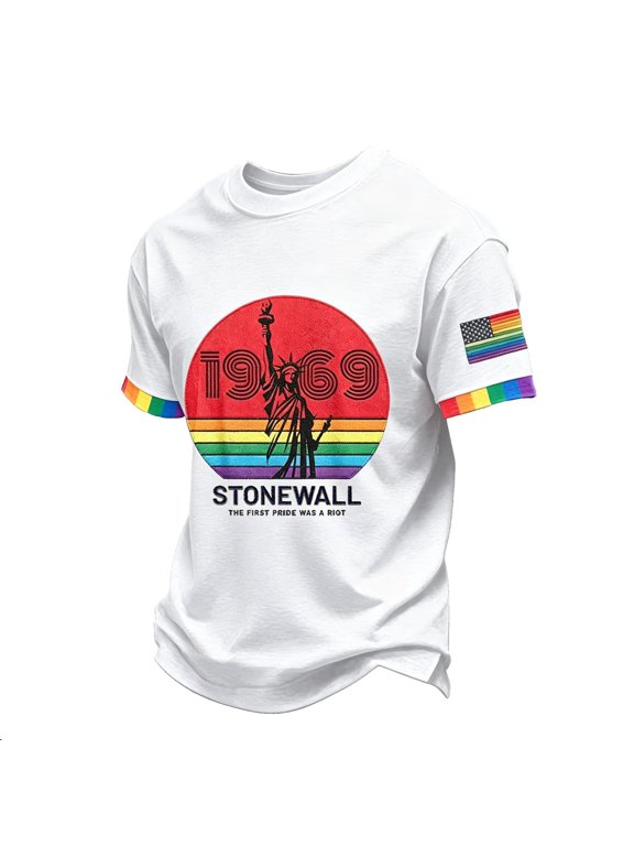 We the People Means Everyone Print Shirt Pride Equality T Shirt Transgender Flag Equality Shirt Round Neck Trendy Lightweight Top White 2XL