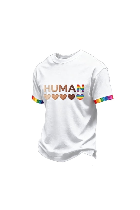 We the People Means Everyone Shirt Pride Month Equality T Shirt Transgender Flag Equality Shirt Round Neck Trendy Lightweight Tops White 4XL