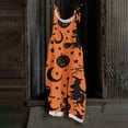 thumbnail image 1 of BOMYJESK Women Halloween Jumpsuits Jack O Lantern Sleeveless Overall Jumpsuit Boho Baggy Overalls Orange L, 1 of 7