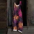 thumbnail image 1 of BOMYJESK Women's Halloween Jumpsuits Spooky Pumpkin Sleeveless Overall Jumpsuit Loose 2026 Hippie Spaghetti Strap Rompers Hot Pink XL, 1 of 7