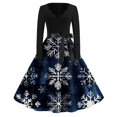 BOMYJESK Womens Christmas Dress 2024 Glitter Xmas Tree Print Dress Long