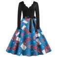 BOMYJESK Womens Christmas Dress 2024 Plus Size Glitter Xmas Tree Print