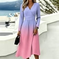 thumbnail image 1 of BOMYJESK Womens Summer Dresses Ruffle Hem Swing Fall Midi Dress Flowy Ruched Floral Trendy Office Dress Purple Pink L, 1 of 5