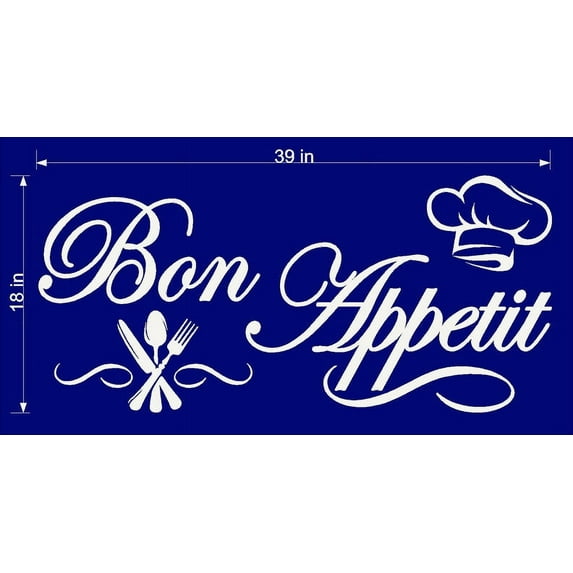 BON APPETIT VINYL WALL DECALS (YOU CHOOSE SIZE AND COLOR!)