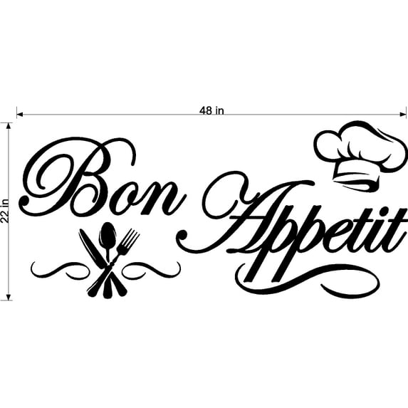 BON APPETIT VINYL WALL DECALS (YOU CHOOSE SIZE AND COLOR!)