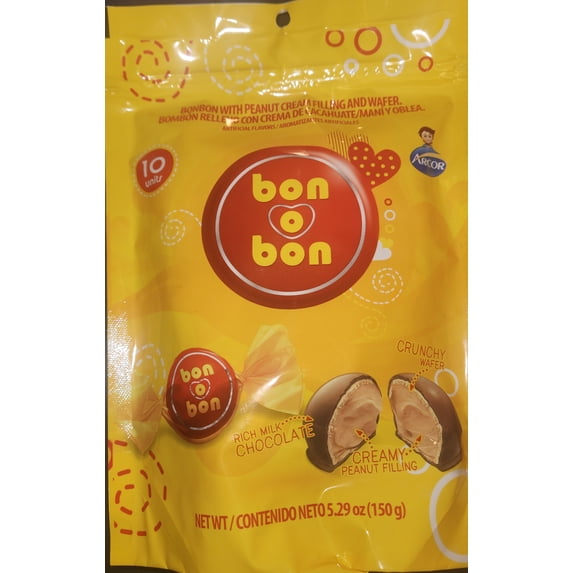 BON O BON Milk Chocolate with Creamy Peanut Filling & Crunchy Wafer 5.29 oz