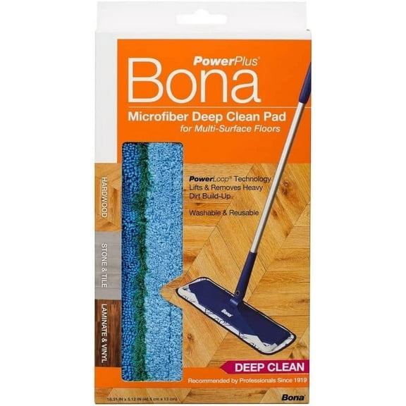 Bona Deepcln Cleaning Pad - Machine Washable, Floor Use - 1 Pack