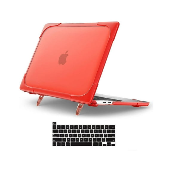 BONAEVER For MacBook Pro 13 inch Case 2022 2020 Release Model A2338 M2 M1 A2289 A2251, Heavy Duty Plastic Hard Shell Shockproof Cover with Fold Kickstand & Keyboard Cover
