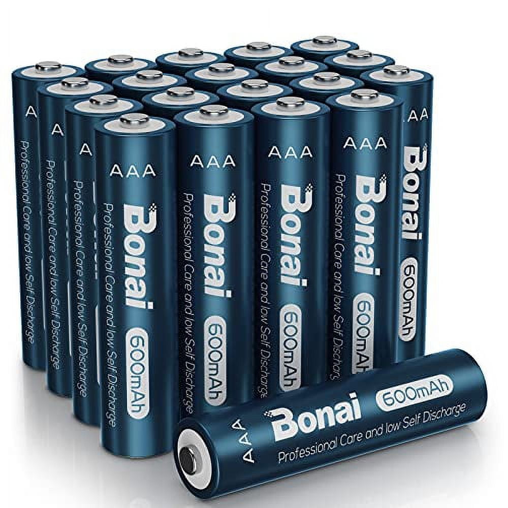 BONAI Solar AAA Rechargeable Batteries 1.2V 600mAh_20 Packs_ Triple AAA NiMH Battery Solar