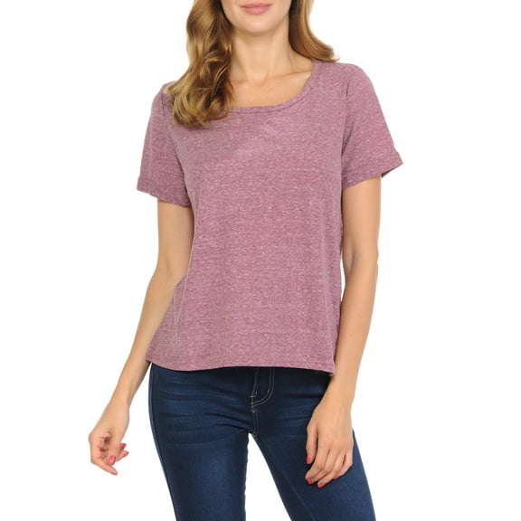 BONAMIE Women's Rolled Up Sleeve Tee