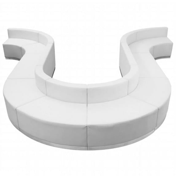 BONANZA HERCULES Alon Series White Leather Reception Configuration- White