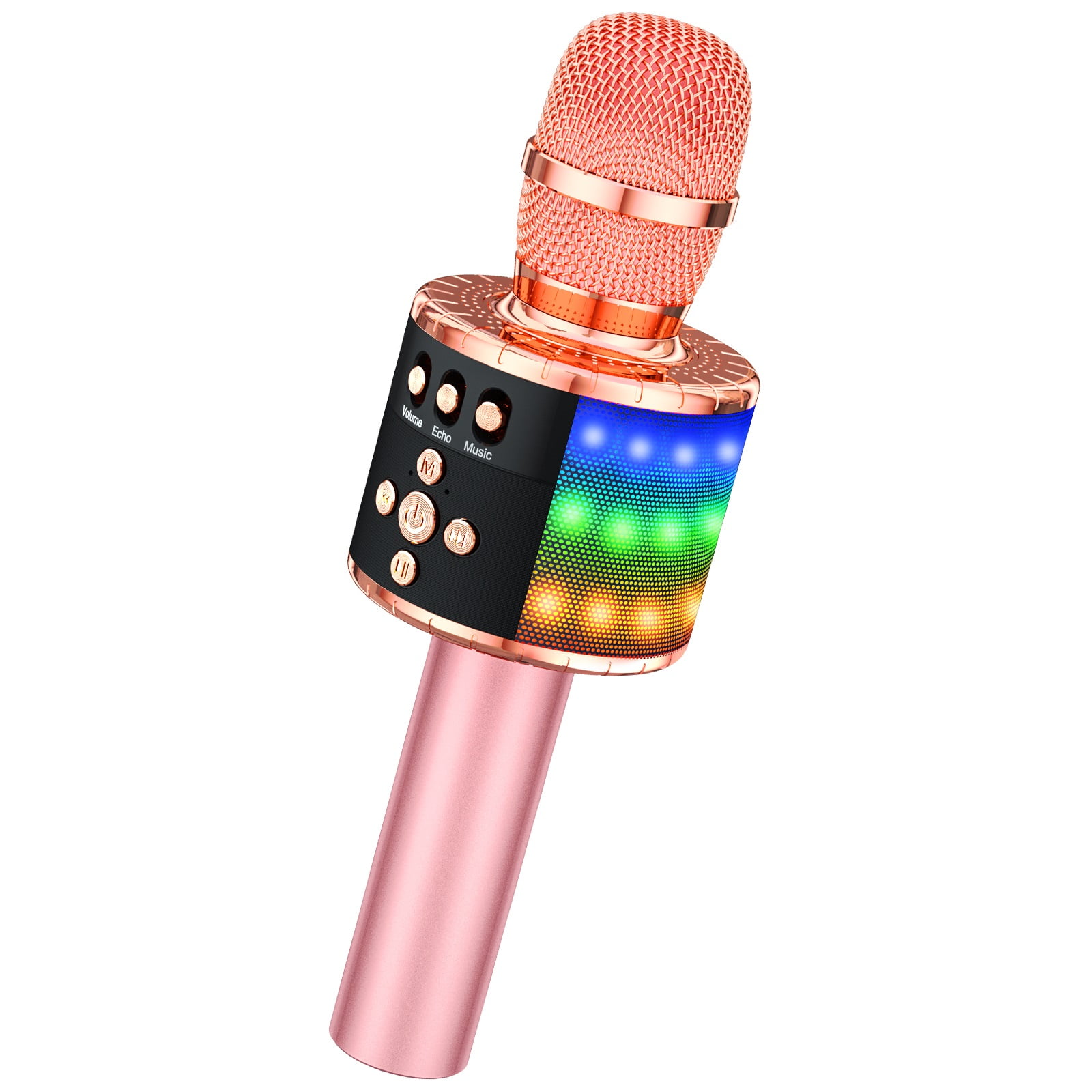 BONAOK Bluetooth Wireless Karaoke Microphone with LED Lights,4in1