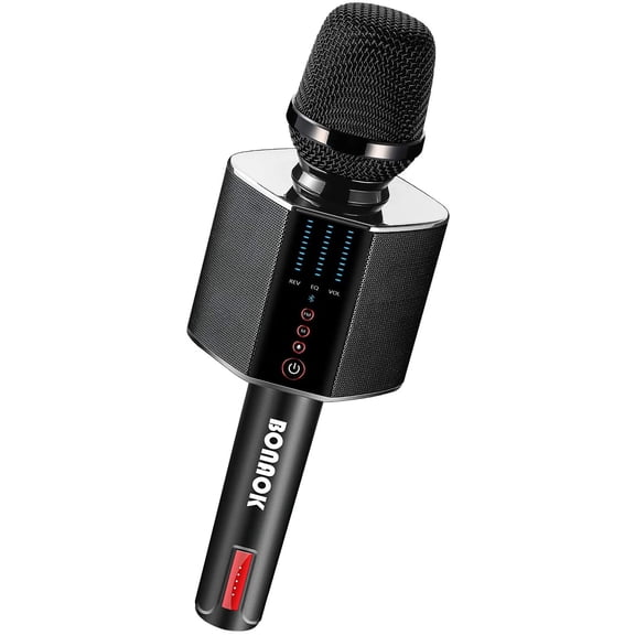 BONAOK Karaoke Microphone, Portable Wireless Bluetooth Mic for Adults&Kids Car Home Outdoor Party, Machine PC/All Smartphone G50 Black 2025