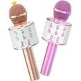 thumbnail image 1 of BONAOK Kids Karaoke Microphone 2 Pack, Wireless Bluetooth Karaoke Microphone, Portable Handheld Mic Speaker Machine,Birthday Gifts Toys for Girls Boys(Rose Gold & Pink), 1 of 7