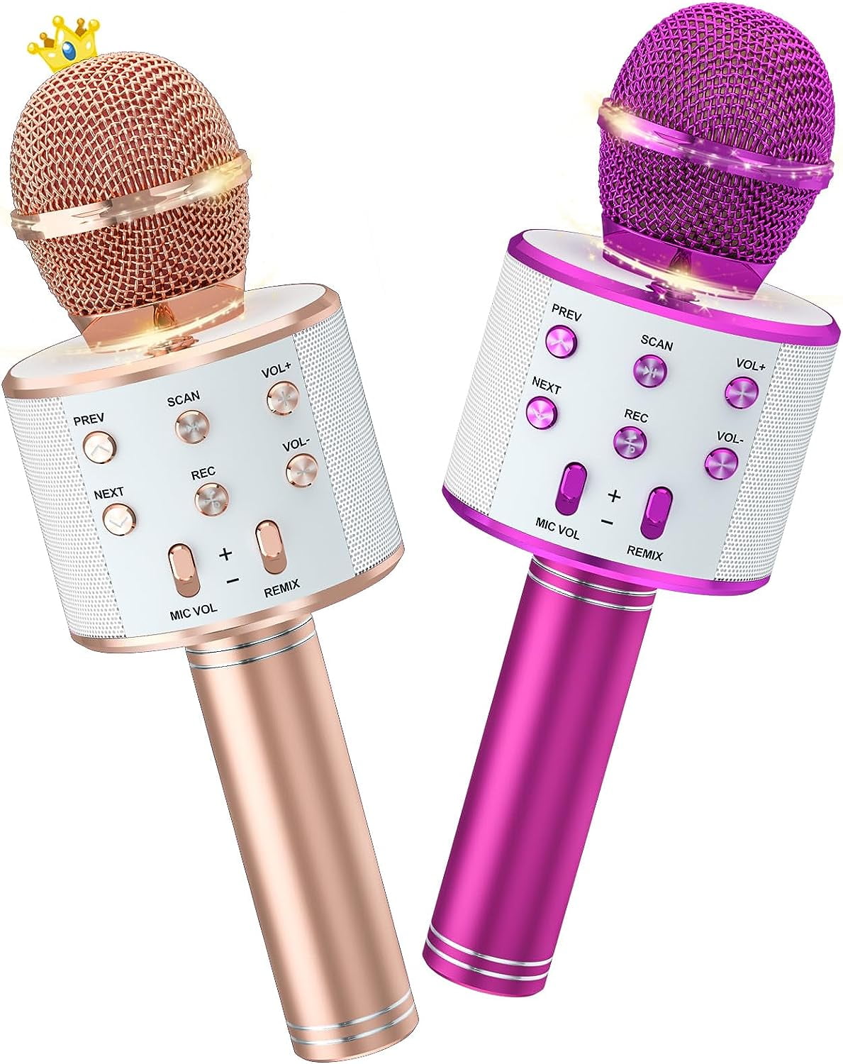Bonaok Kids Karaoke Microphone 2 Pack, Wireless Bluetooth Karaoke 