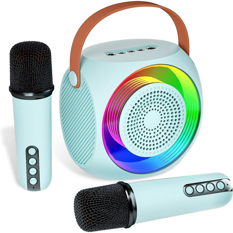 JYX Mini Karaoke Machine Set, Portbale Bluetooth Speaker with 2 Wireless  Karaoke Microphones, Singing Machine Karaoke System for Kids Adult 