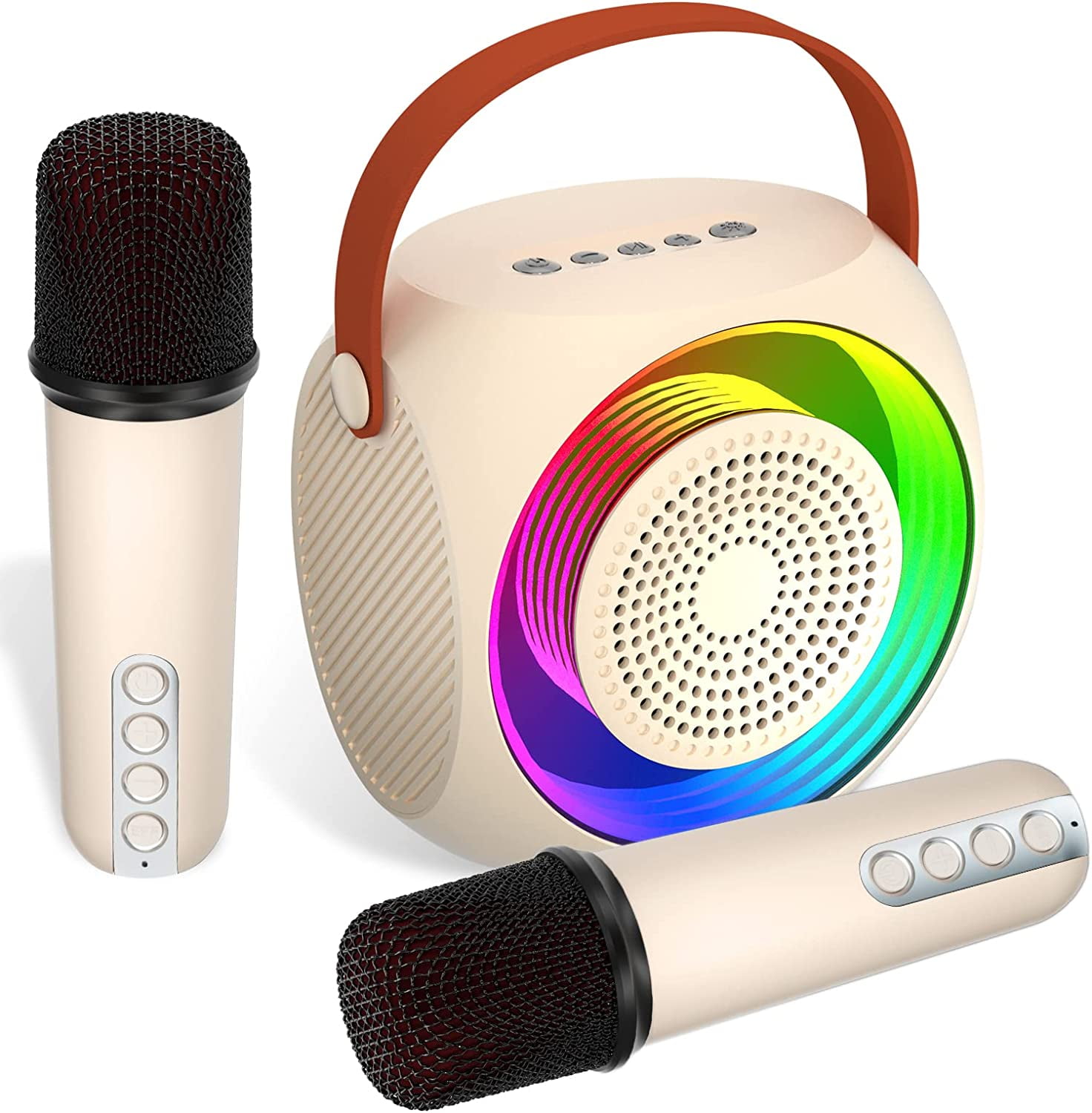 BONAOK Mini Karaoke Machine, Portable Bluetooth Speaker with 2 Wireless