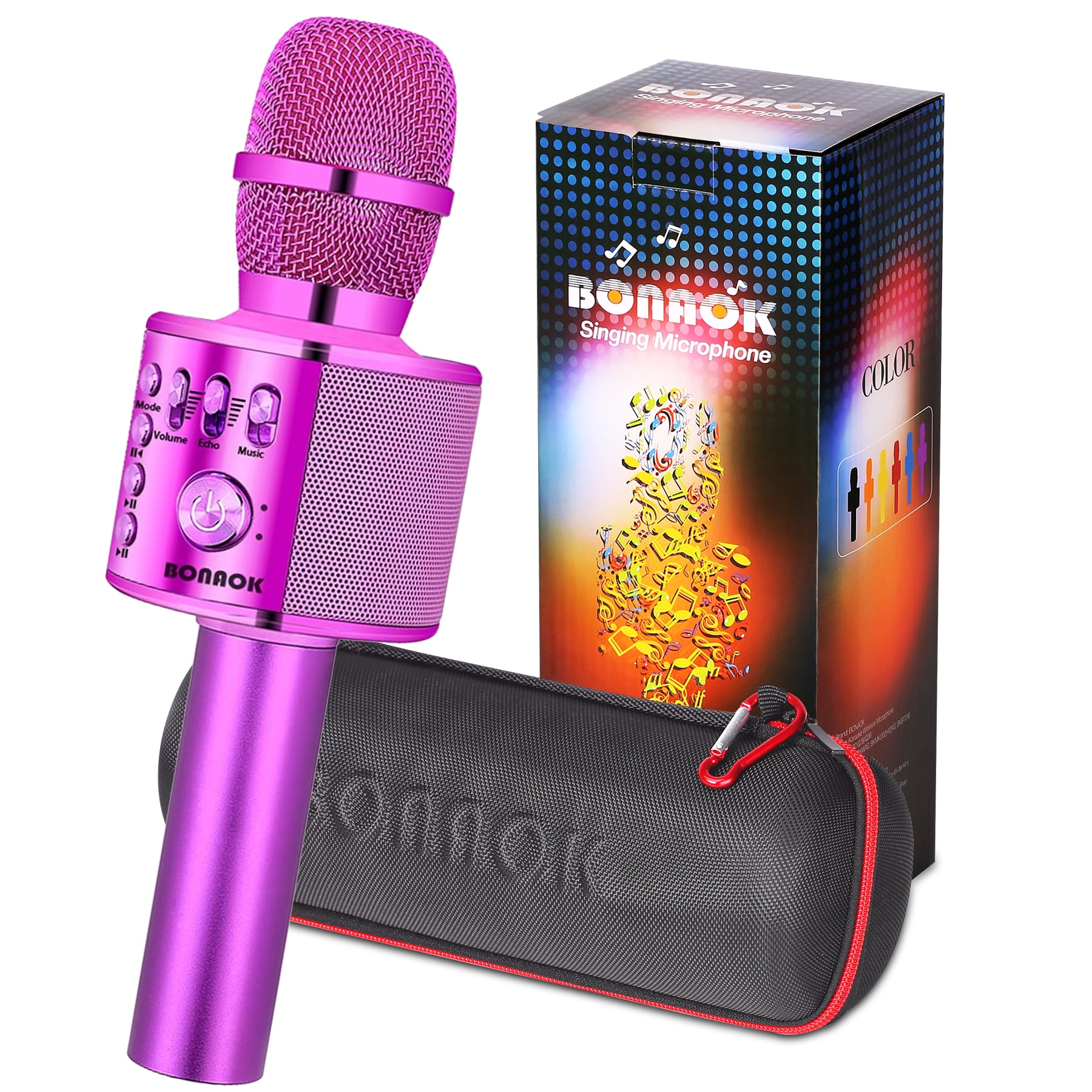 BONAOK Wireless Bluetooth Karaoke Microphone, 3in1 Portable Handheld