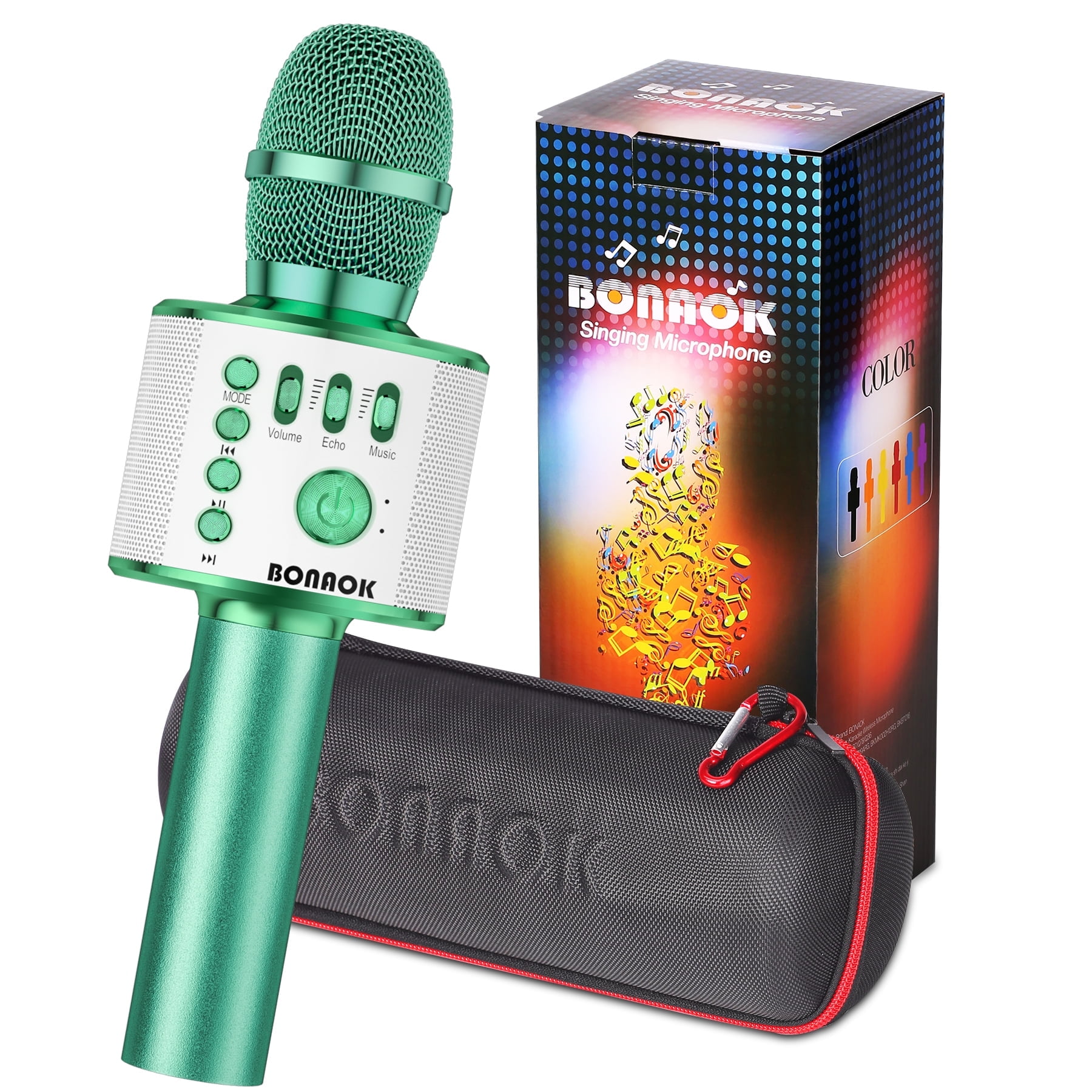 BONAOK Wireless Bluetooth Karaoke Microphone, 3in1 Portable Handheld Mic Speaker for All