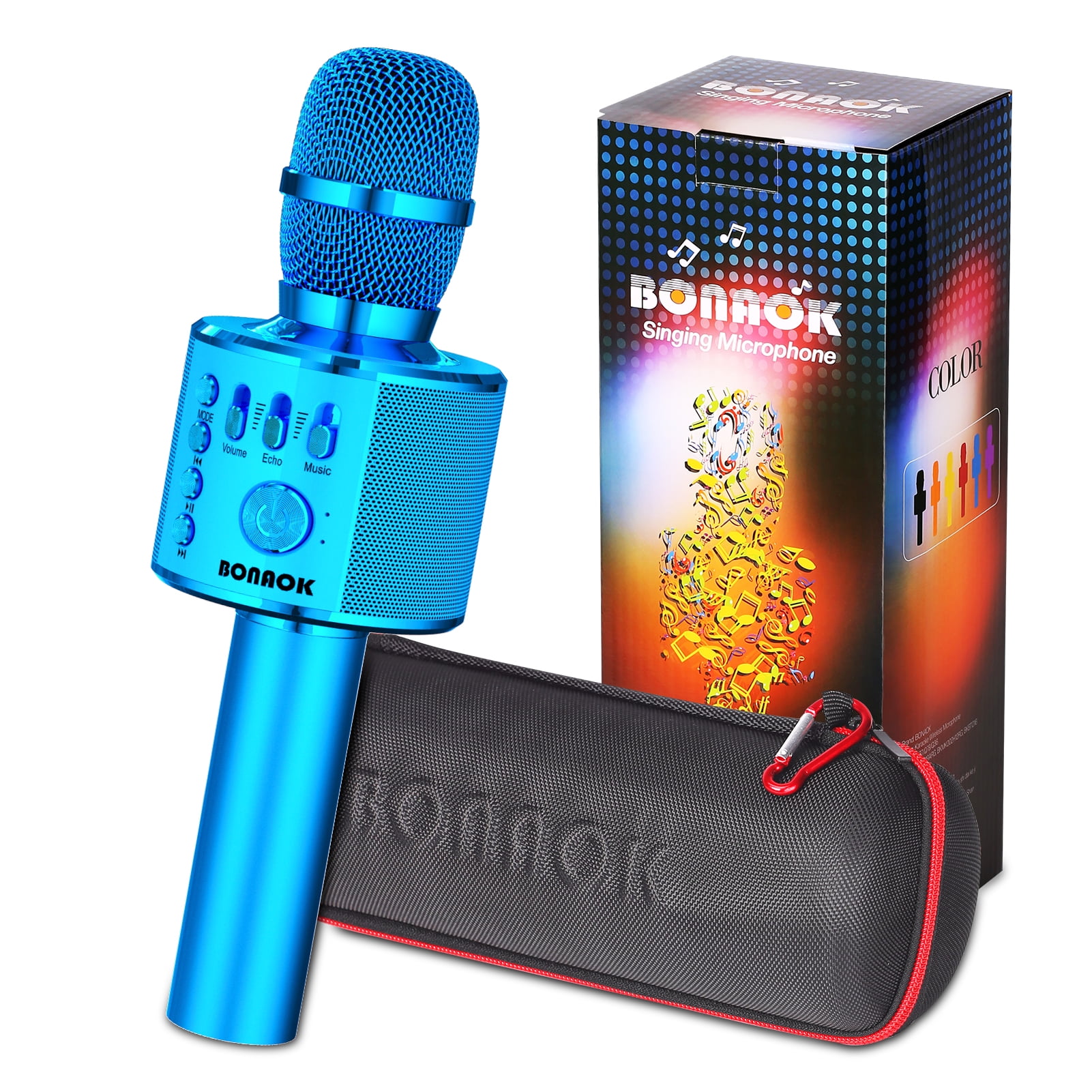BONAOK Micrófono de karaoke, micrófono de karaoke inalámbrico portátil con  Bluetooth para adultos y niños, automóvil, hogar, fiesta, máquina de