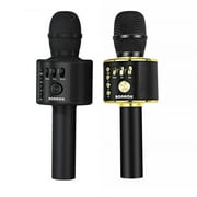 BONAOK Wireless Bluetooth Karaoke Microphone Gifts for Kids & Adults Q37(Black + Black Gold)
