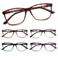 BONCAMOR 5 Pack Ladies Reading Glasses Blue Light Blocking Print