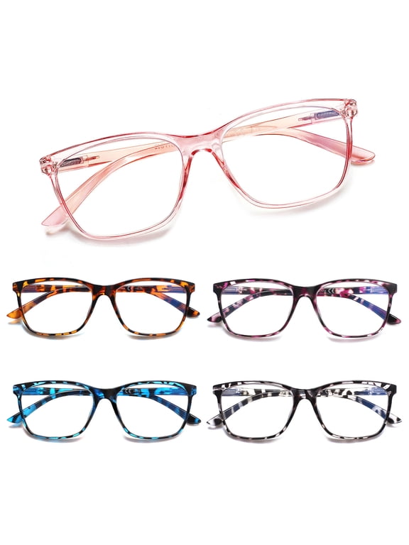 5 Pack Reading Glasses for Women Blue Light Blocking Spring Hinge Fashion Print Reader