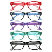BONCAMOR 5 Pack Reading Glasses for Women and Men Blue Light Blocking Spring Hinge Eyeglasses