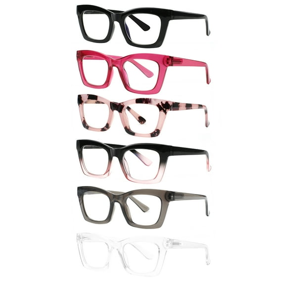 BONCAMOR 6 Pack Reading Glasses for Women Blue Light Blocking Eyeglasses with Spring Hinge 275