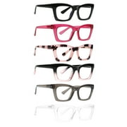 BONCAMOR 6 Pack Reading Glasses for Women Blue Light Blocking Eyeglasses with Spring Hinge+400