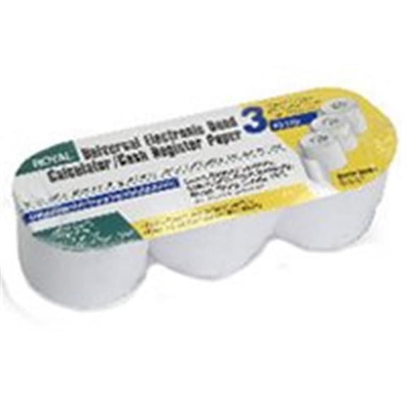 Royal 13129 2.25-In 57mm Bond Cash Register Roll Paper - 3 Pack