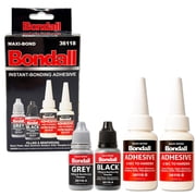 BONDALL Instant Bonding Adhesive Repair Kit, 4PC Set with 2 Super Glue Bottles, Plastic & Metal Reinforcing Powders Black & Grey, Strong Waterproof Adhesive. BONDALL - 1 Pack