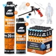 thumbnail image 1 of BONDURE Spray Foam Insulation Kit, 360 Sq.Ft. (18x27.1 oz.) Closed Cell Spray Foam for Attic & Walls, Fire Rated, Reduces Energy Bills, Spray Foam Gun Cleaner & Other Accessories Included, 1 of 7