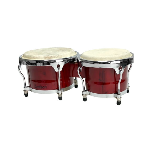 BONGOS 8"+9" inch RED WOOD, DUAL DRUMS SET, WORLD LATIN Percussion NEW