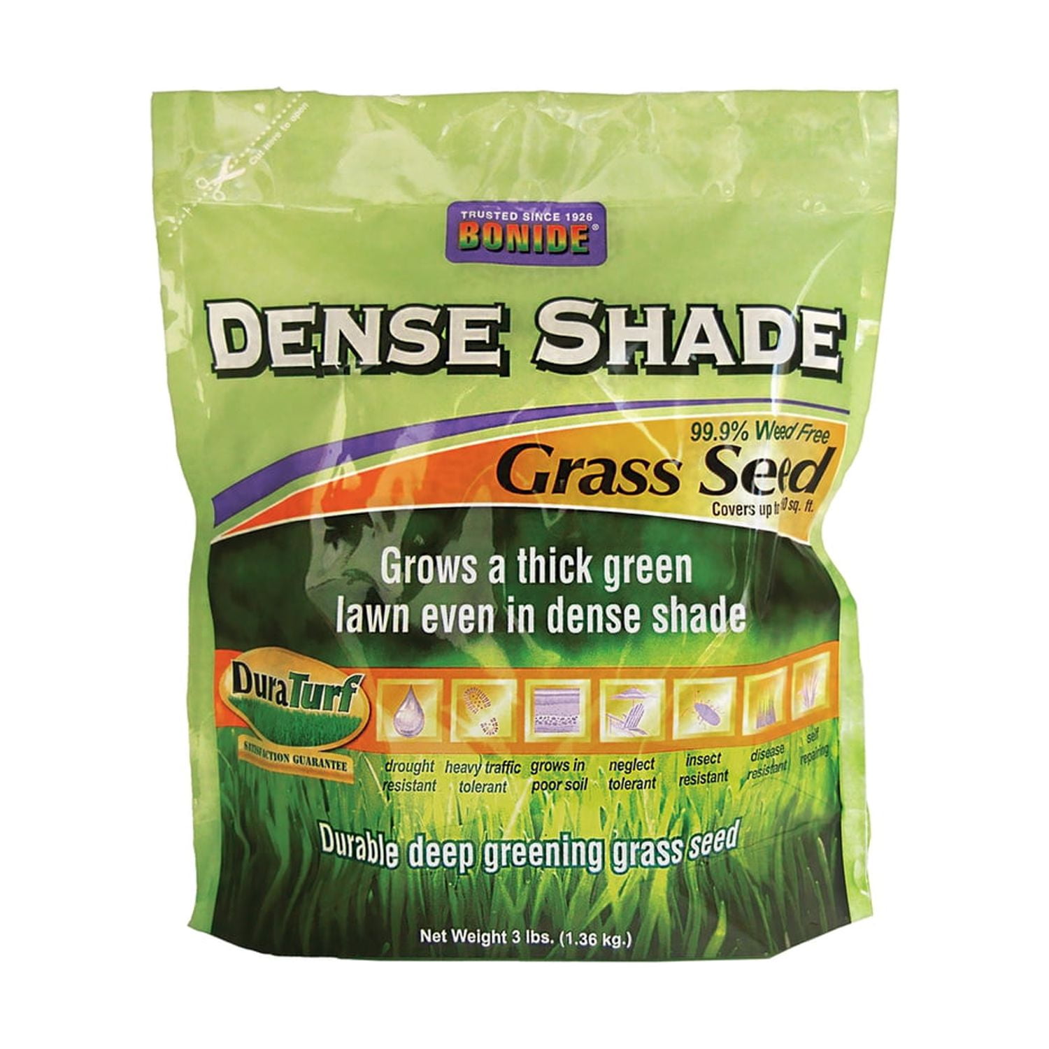 BONIDE GRASS SEED 60211 Dense Shade Grass Seed, 3 lb