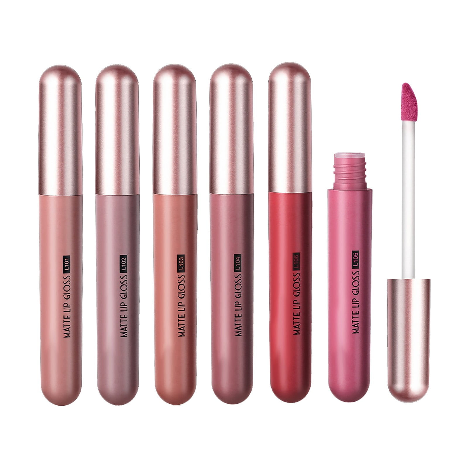 BONINGGG 6 Piece Fog Lip Gloss Set Velvet Lipstick Long Lasting