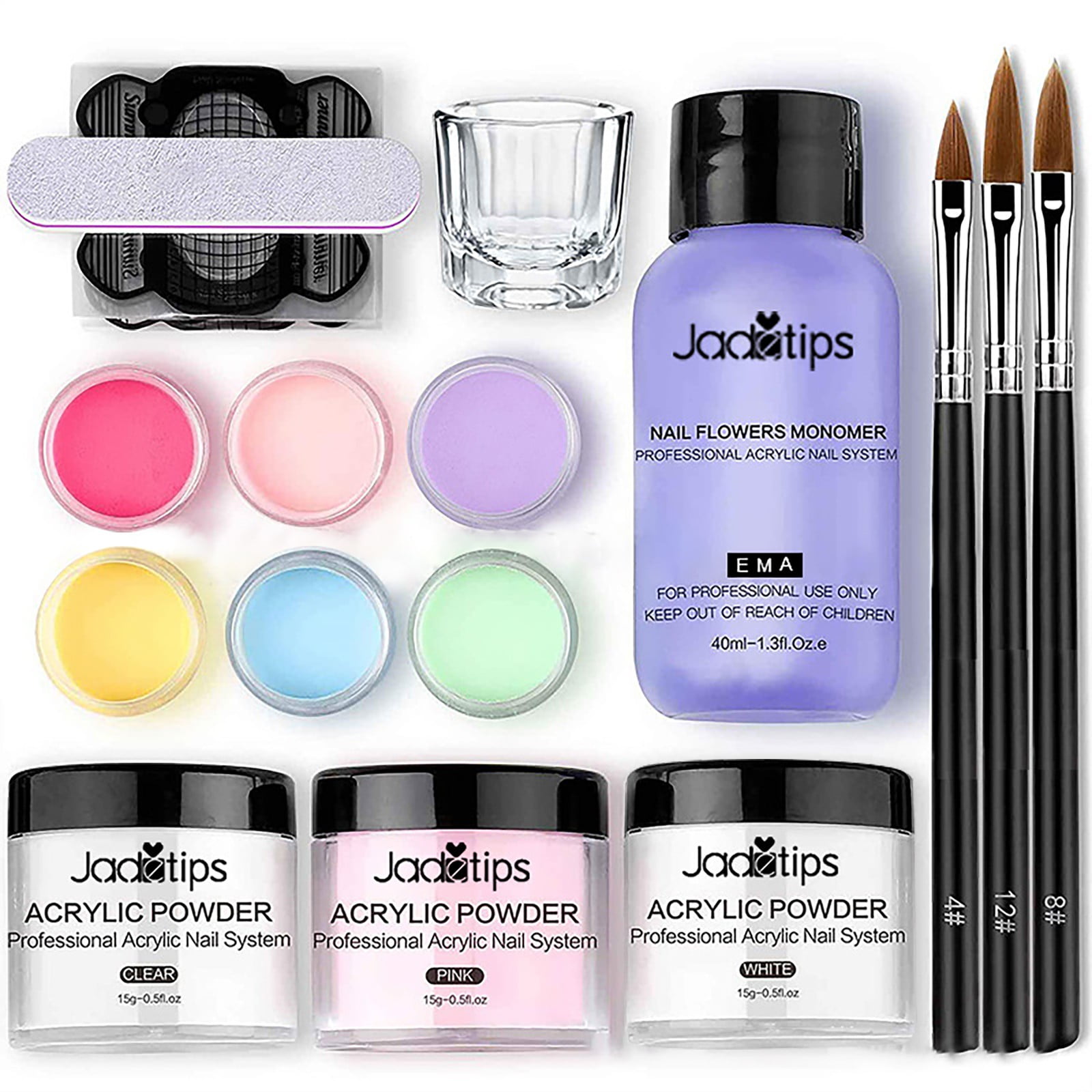 BONINGGG Acrylic Powder Acrylic Nail Colours Set 16Piece Acrylic Nail