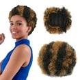 BONINGGG African Drawstring Ponytail, Synthetic Curly Natural