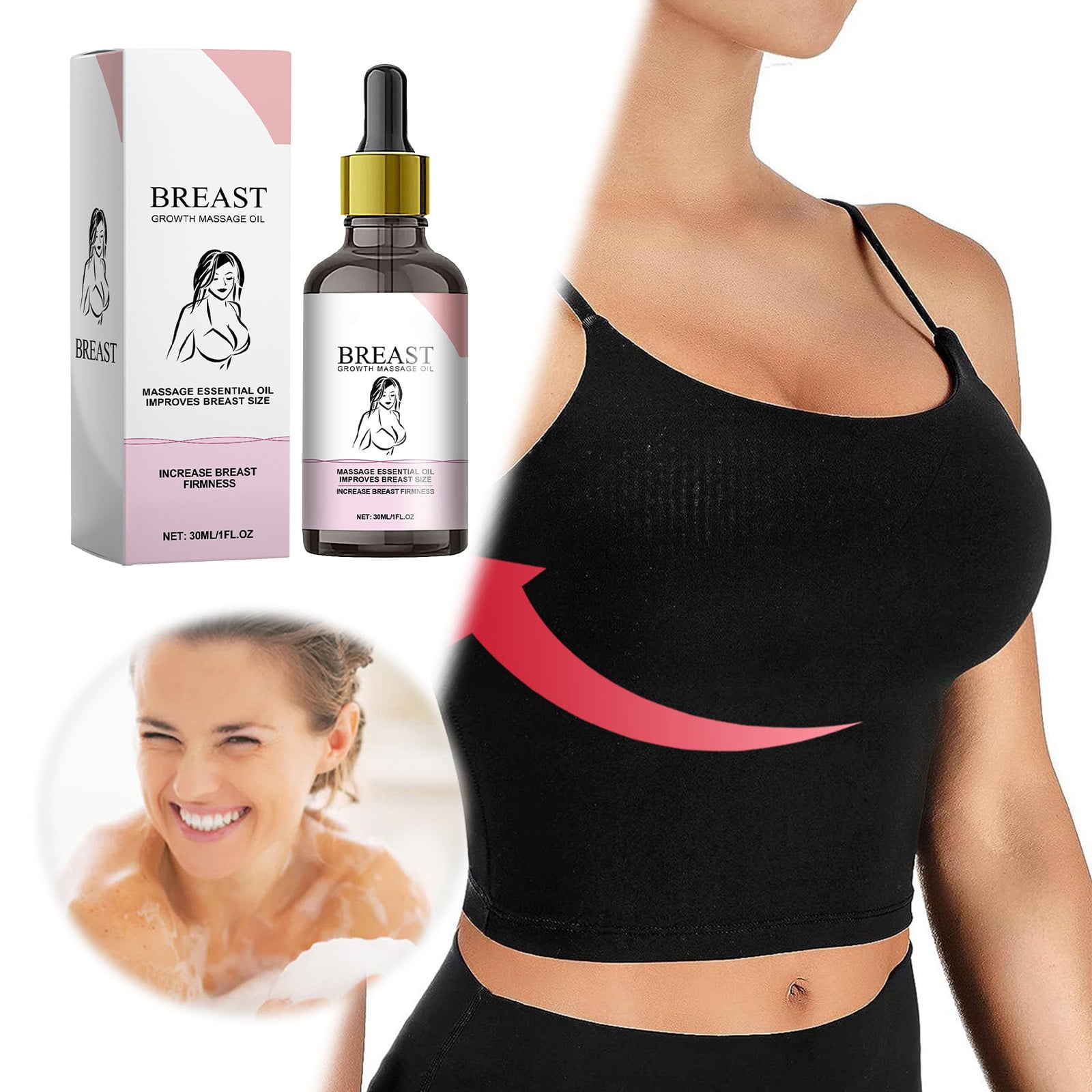 BONINGGG Care Massage Oil Moisturizes Women's Chest Massage Firming Oil