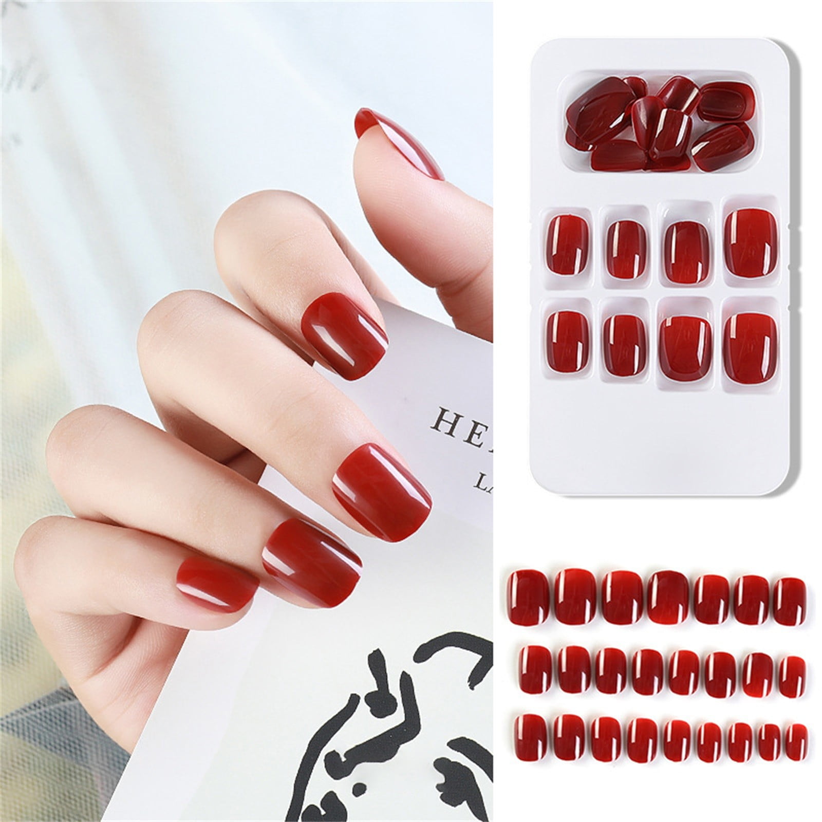 BONINGGG Color PressOn Manicure, Gel Nail Kit, Polish Solid Color