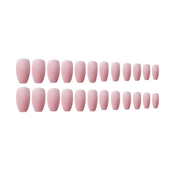 BONINGGG Curvlife Glue Nails Beauty Secret Nail Glue Nail Tips Kit Cute Nails Pure Color Glossy Wearing Nails Finished Nails 24 Pieces Finished Wearing Nails