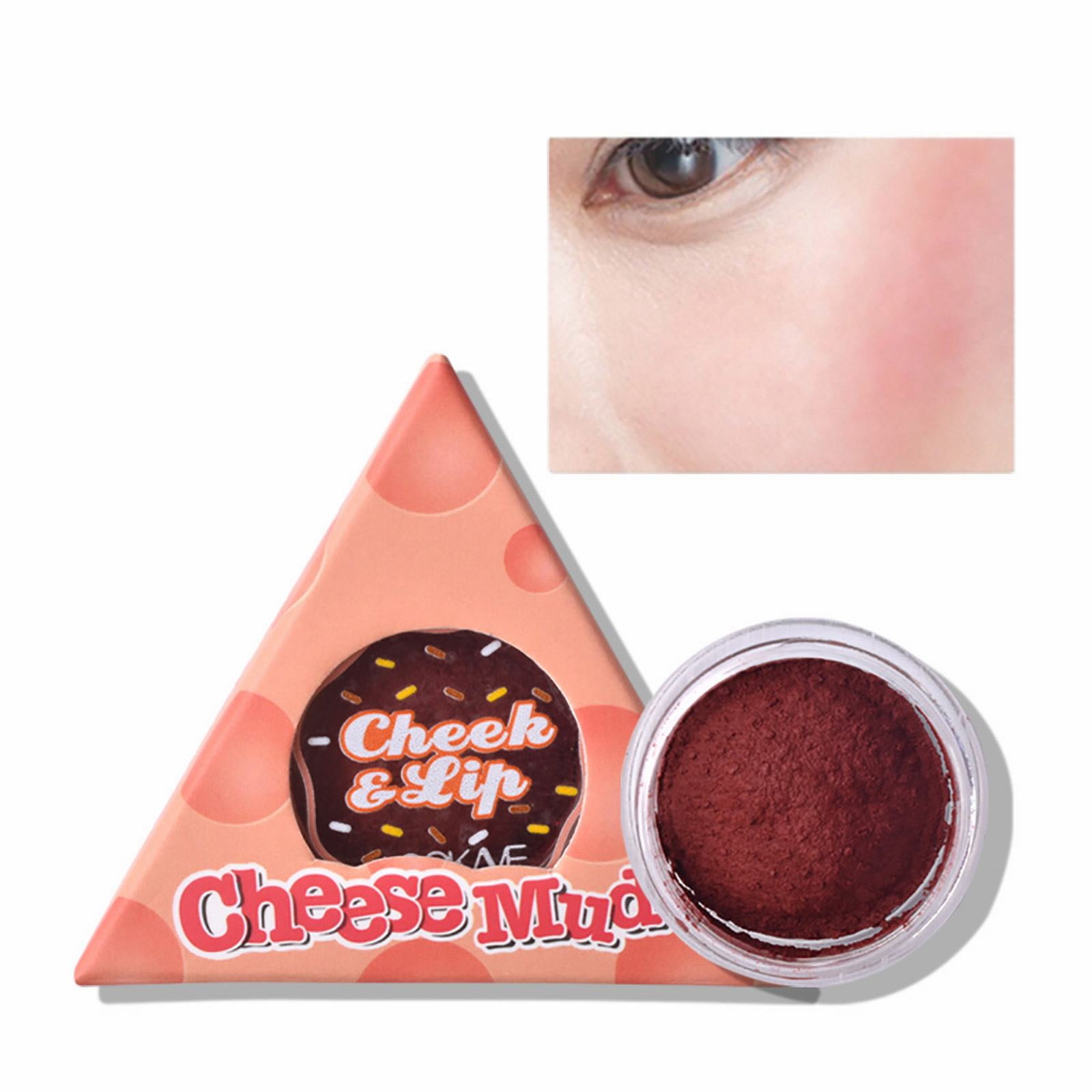 BONINGGG Ice Jelly Powder Blusher Mud Lip Mud Use Cheese Design Powder