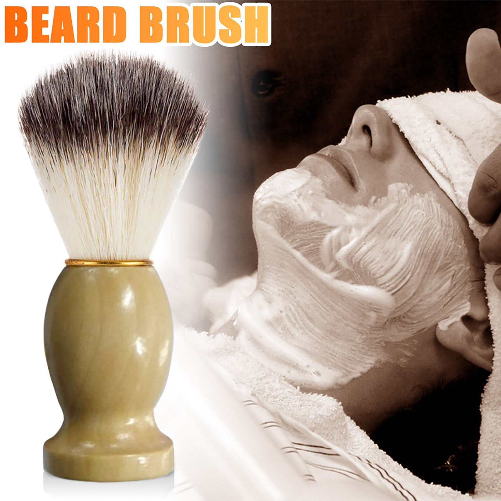 BONINGGG Men Shaving Bear Brush Hair Shave Wood Handle Tool Afeitadora