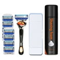 BONINGGG Men's 5 Manual Shaver Kit & Holder Smooth Shave Facial Hair