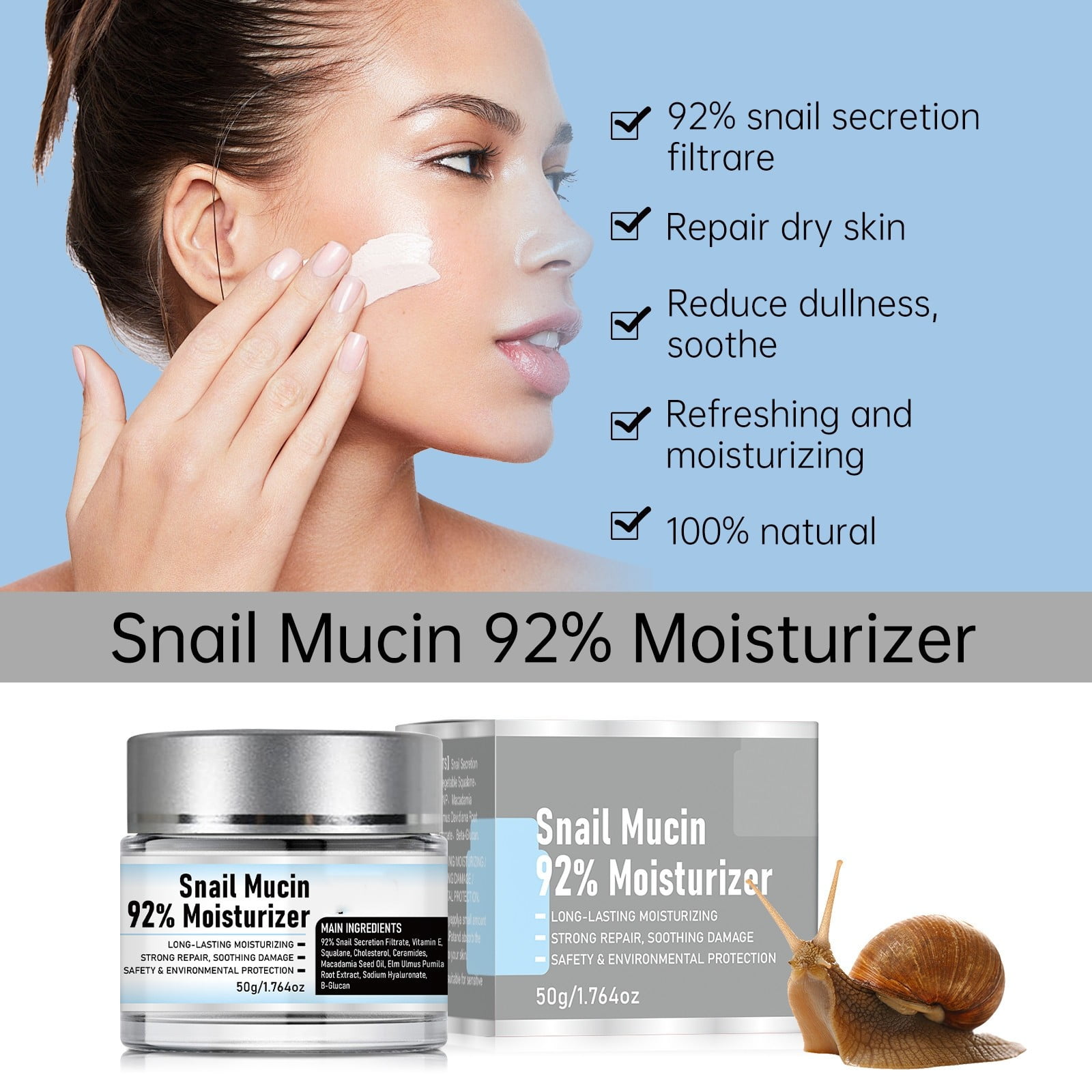BONINGGG Mucin 92 Moisturizer Daily Face Moisturizer Hydrating Face